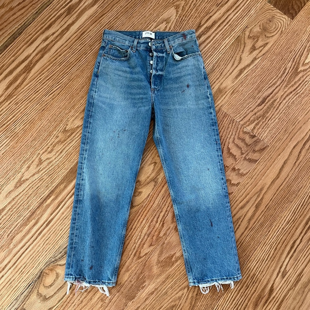 Agolde distressed stained jeans